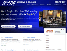Tablet Screenshot of mccoyheatingandcooling.com